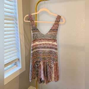 Free People Striped Knit Romper XS Boho V-Neck Sleeveless $128